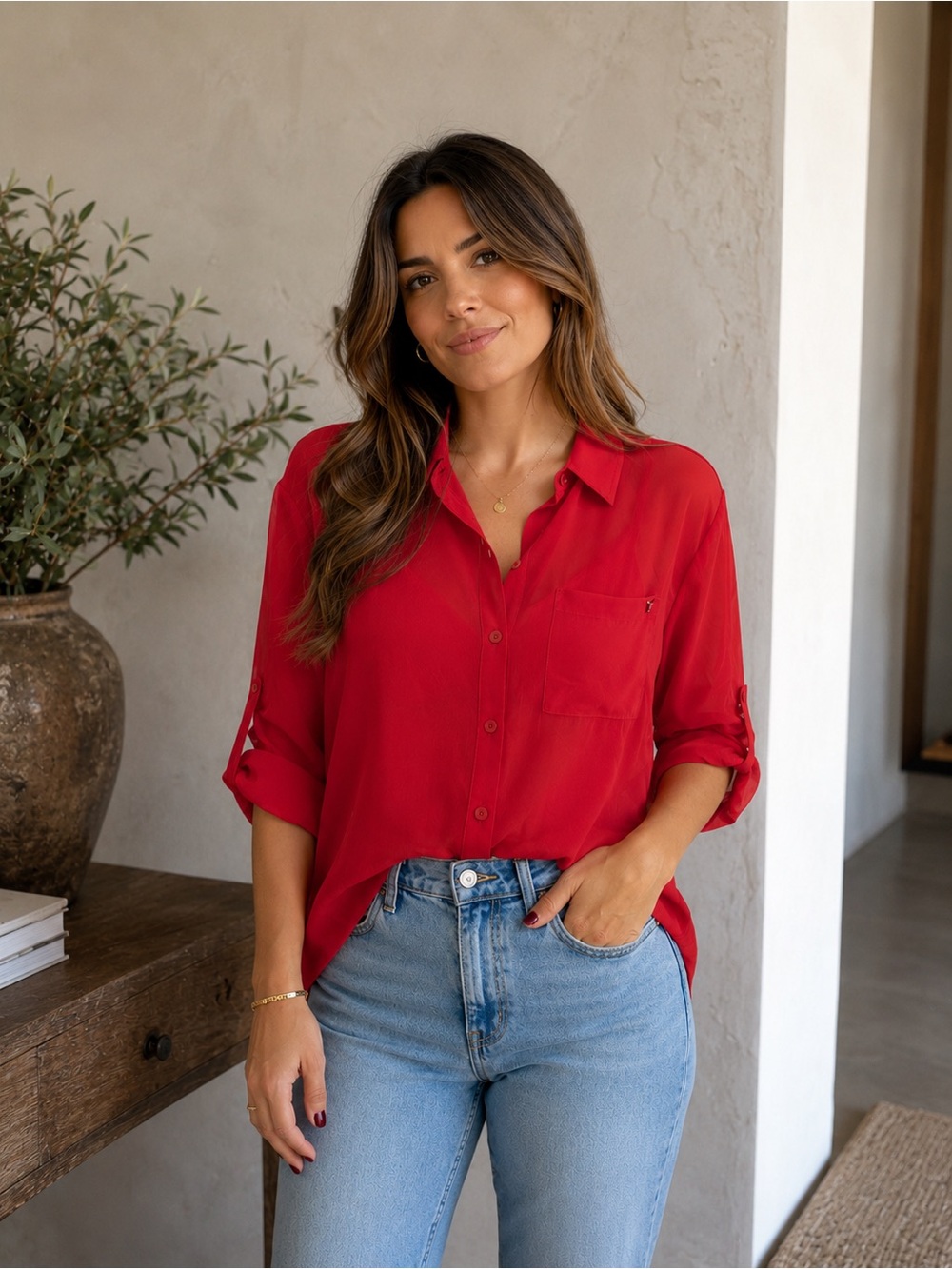 Guess Women's Pink  Button-Down Shirt - Casual Collared Top